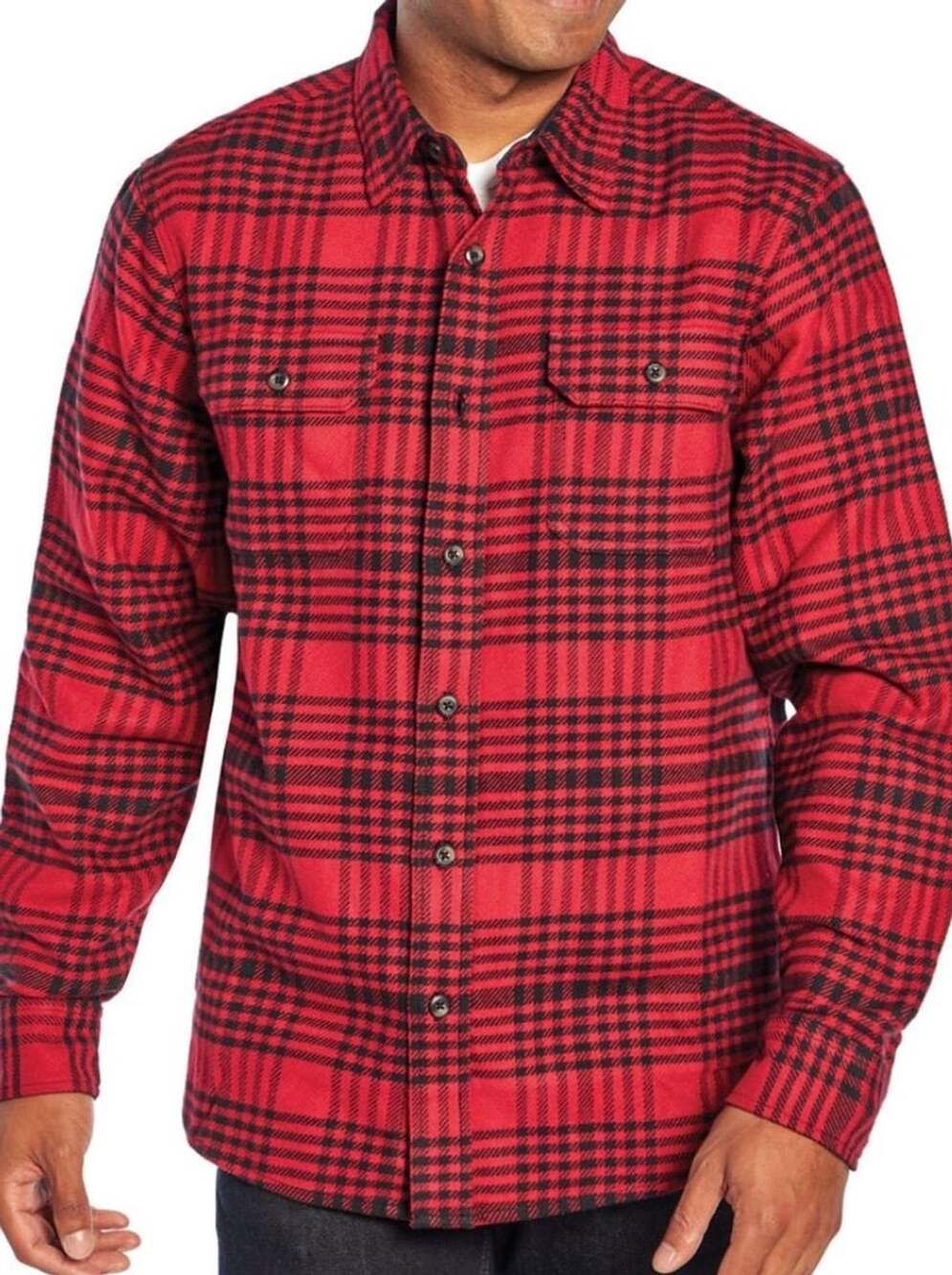 NWT Woolrich Men's Brawny Flannel Shirt Red Black Plaid Heavyweight XL